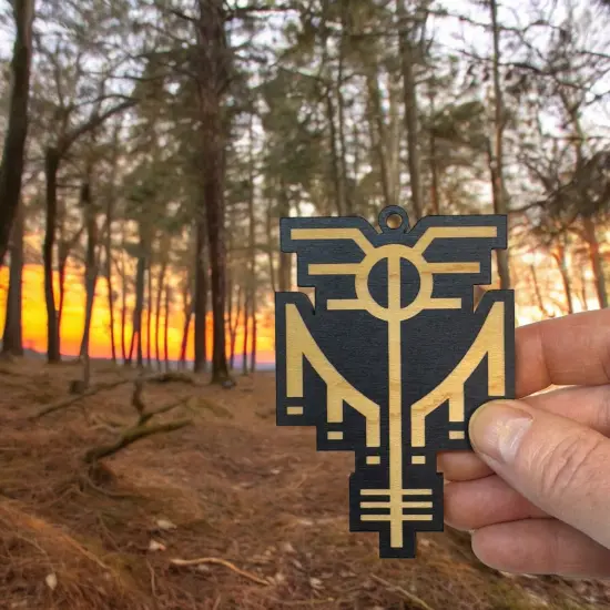 Ornament - Black - Valkyrie Viking Symbol {2}