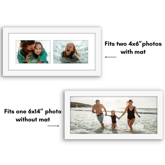 Americanflat 6x14 Collage Picture Frame - Fits Two 4x6 Photos or One 6x14 Picture {4}
