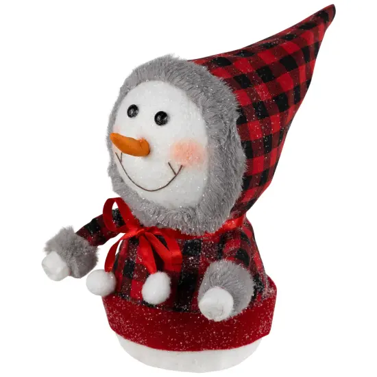Northlight Jolly Baby Snowman with Plaid Coat Christmas Figurine - 7.5" White {5}