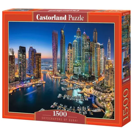 1500 Piece Jigsaw Puzzle, Skyscrapers of Dubai, Citi lights, Emirates, Adult Puzzles, Castorland C-151813-2 {1}