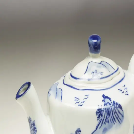 AA Importing 59803 Blue And White Tea Pot {4}