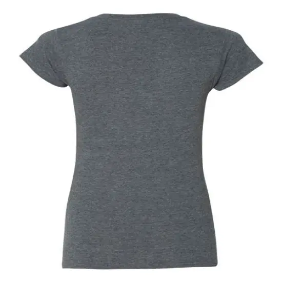 Gildan&reg; Softstyle Ladies Fit V-Neck T-Shirt Dark Heather {2}