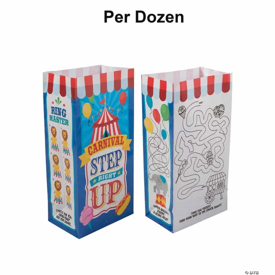Medium Carnival Activity Paper Treat Bags 5" x 3 1/4" x 10" {2}