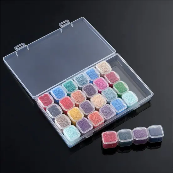 56 Pieces DIY Diamond Painting Tools and Accessories Kits Multiple Sizes Painting Pens for Adults to Make Diamond Art Craft Tweezers Glue Diamond Correction 28 Girds Storage Box {1}