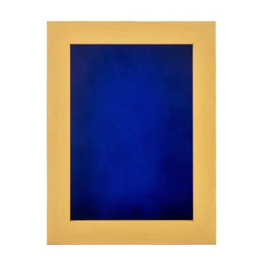 Classic Natural Wood Shadow Box Frame with Acrylic Front - Royal Blue Suede Backing, 30 Sizes {4}