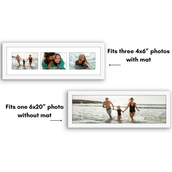Americanflat 6x20 Collage Picture Frame - Fits Three 4x6 Photos or One 6x20 Picture {4}