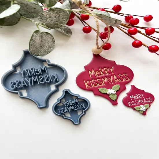 MERRY KISSMYASS ORNAMENT | INAPPROPRIATE | CLAY CUTTER {4}