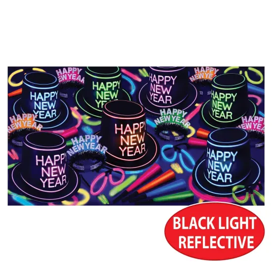 Beistle Glowing New Year Party Kit for 50 People {2}