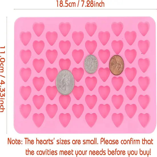 Mini hearts 55 Cavity silicone mold {2}