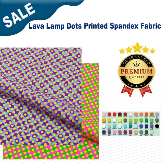 Lava Lamp Dots Printed Spandex Fabric {2}