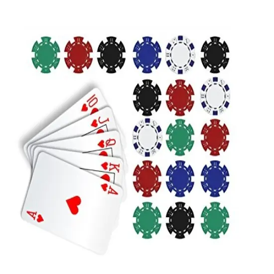 Poker Edible Cake Topper Royal Flush in Hearts Cake Topper Casino Chips {1}