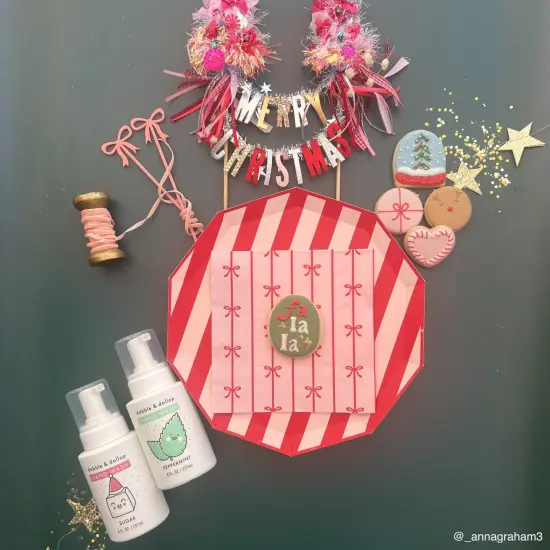 PINK & RED SIGNATURE CABANA STRIPE PLATES {3}