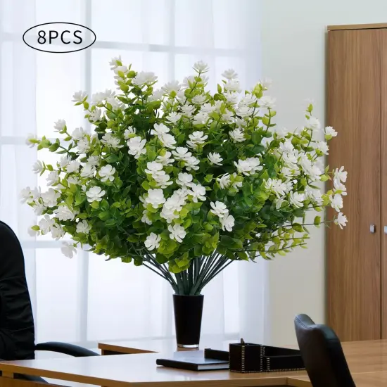 8 Bundles Artificial Flowers Fake Plastic Plants Wedding Home Table Decorations {4}