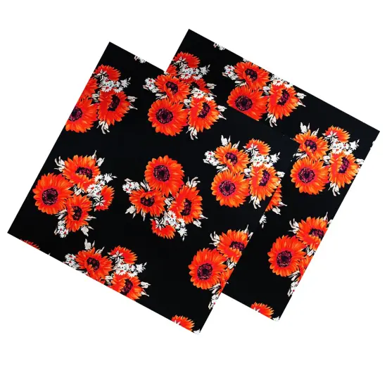 Sunflower Clusters Printed Spandex Fabric {6}