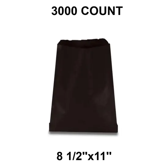 Colored Paper Merchandise Bags 8 1/2" x 11" Black {1}