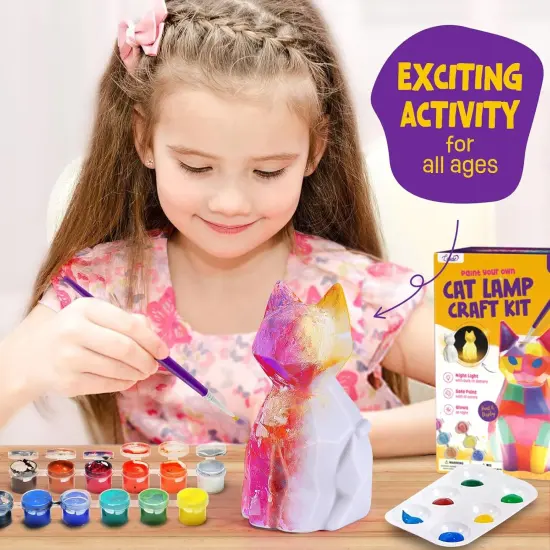 Paint Your Own Cat Lamp Kit, Art Supplies Arts & Crafts Kit, Painting kit for Kids 6-12, Arts and Crafts for Kids Ages 8-12, Toys Girls Boy Birthday Gift Ages 3 4 5 6 7 8 9 10 11 12+ {2}