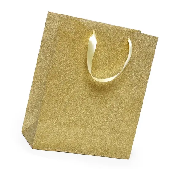 Glitter Grain Euro Totes 7'' x 3 7/8'' x 9 1/16'' for Boutique Shopping Champagne {4}