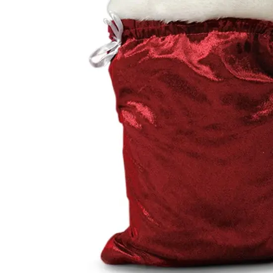 Extra Large Christmas Velvet Gift Bag with Fur Accent 9" x 14" {5}