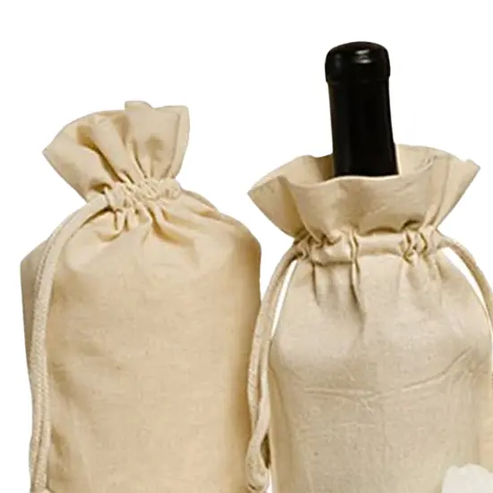 Petite Round Bottom Cotton Muslin Bag 4 3/4" x 3" x 7 1/2" {6}