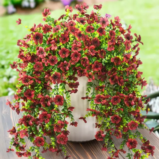 Vibrant Faux Daisy Hanging Plants - 2PCS Fall D&eacute;cor Purple blue {3}