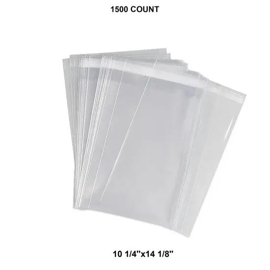 Durable Lip & Tape Self-Sealing Bags 10 1/4" x 14 1/8" 1.6 mil {1}