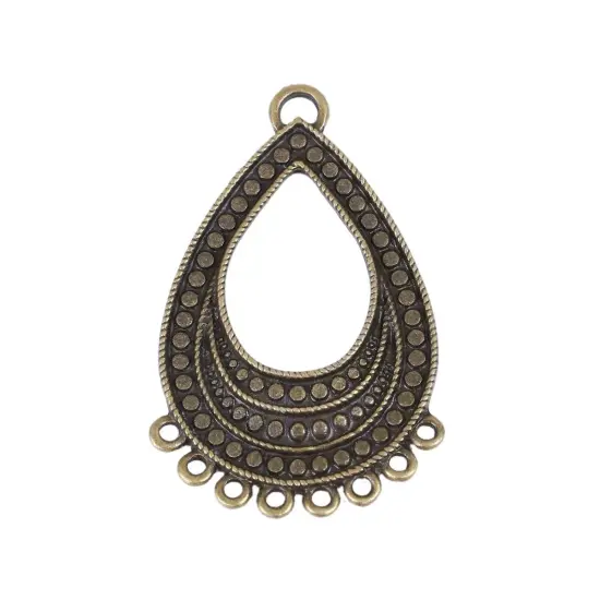 *10* 45x29mm Antique Bronze Teardrop Chandelier Hangers {5}