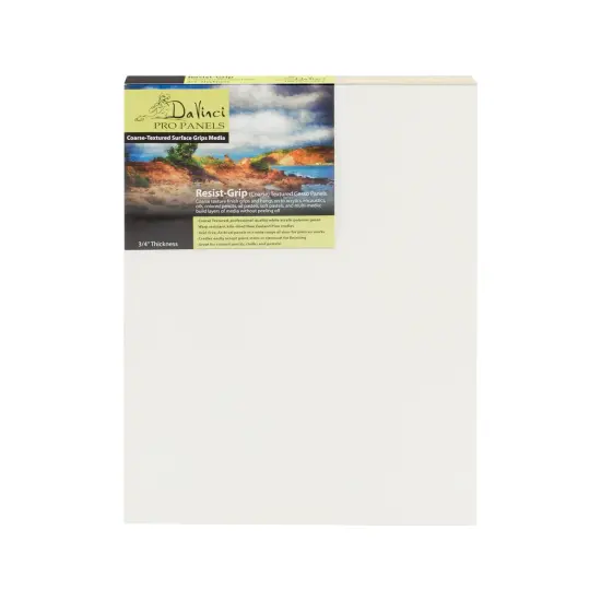 Da Vinci Pro Resist-Grip Coarse Textured Gesso Board, 3/4" Depth Multipack Art Boards for Painting, White Acrylic Polymer with Quartz Sand, Warp-Resistant Cradled and Sealed MDF Panel {5}