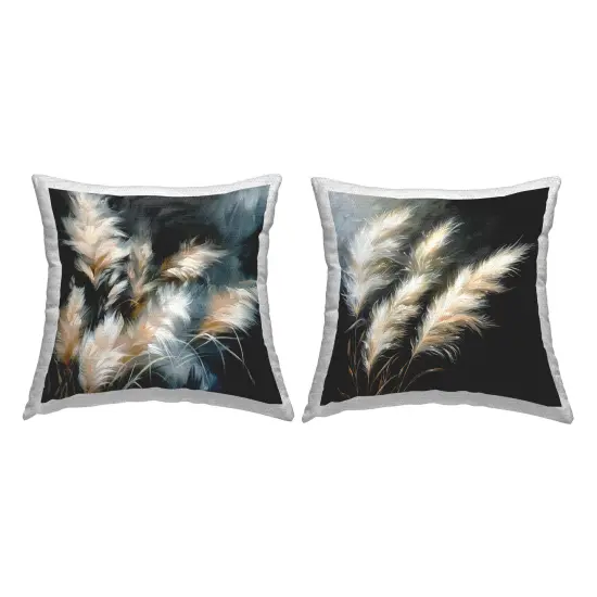 Windblown Wheat Bunches 2 PC Outdoor Printed Pillow Set Design by Raymond Powers, 18 x 7 x 18 {1}