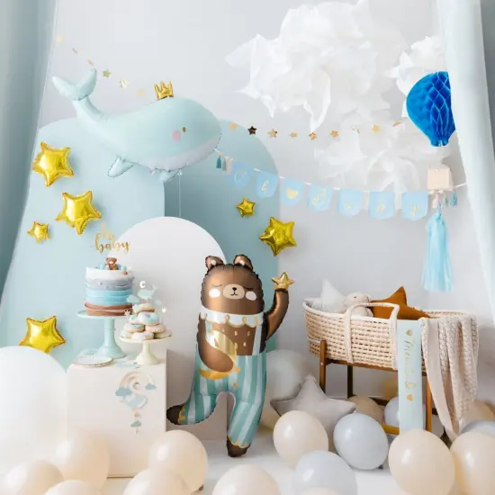 BLUE HONEYCOMB HOT AIR BALLOON {3}