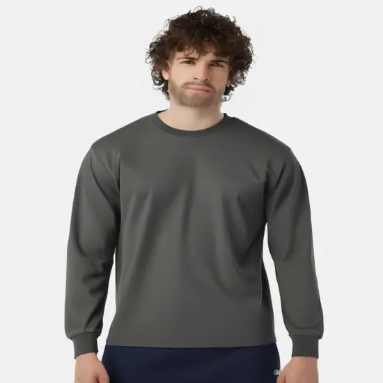 Gildan&reg; Ultra Cotton Crewneck Long Sleeve T-Shirt Charcoal {1}