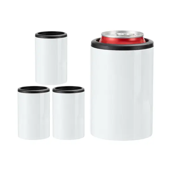 Craft Express 4 Pack 12oz Stainless Steel Classic Can Coolers &ndash; Sublimation Ready {1}