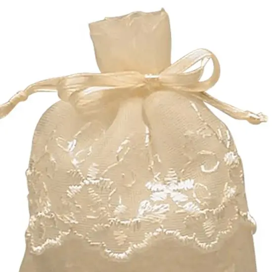 Small Embroidered Skirt Organza Bag 3'' x 4'' for Favors {5}