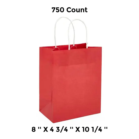 Glossy Packaging Bags 8'' x 4 3/4'' x 10 1/4'' Red {1}