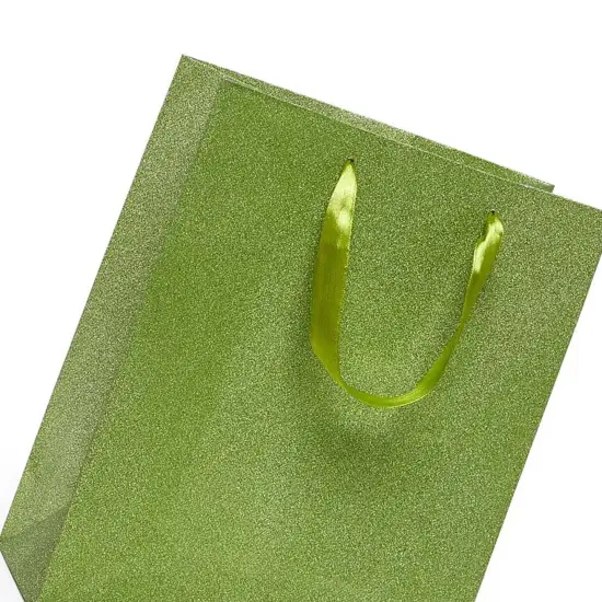 Durable Glitter Grain Euro Totes 7'' x 3 7/8'' x 9 1/16'' for Gifts Lime {5}