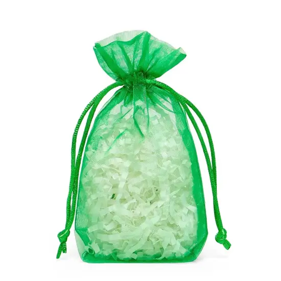 Flat Bottom Organza Bags 3 1/2 '' X 1 '' X 5 1/2 '' for Small Gift Bags Emerald {2}