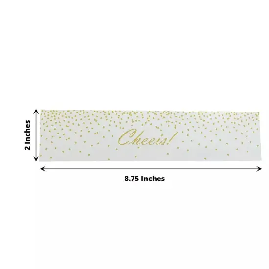 24 White Gold Cheers Party Water Bottle STICKERS Waterproof Labels Events Home {4}