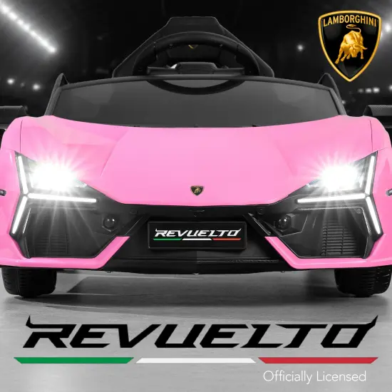 Best Choice Products Kids 12V Ride-On Car Officially Licensed Lamborghini Revuelto w/ Remote, LED Lights Pink {3}