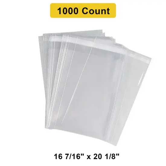 Durable Self-Sealing Bags with Lip 16 7/16" x 20 1/8" 1.6 mil {1}