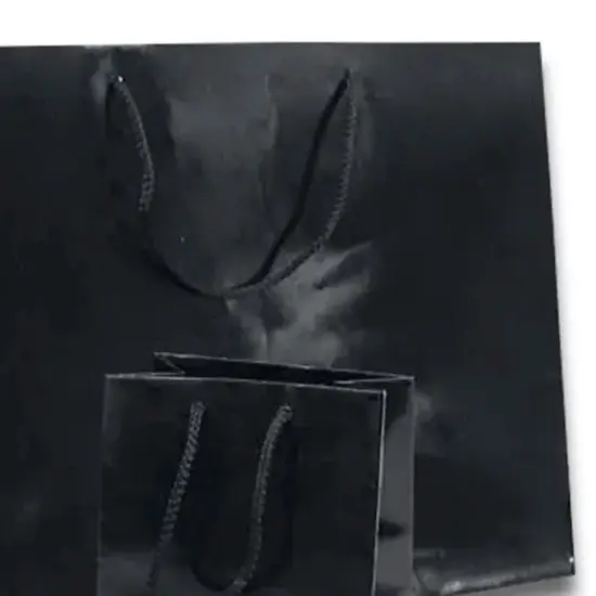 Compact Colored Glossy Totes 5 1/2'' x 2 1/2'' x 5'' for Elegant Gifting Black {7}