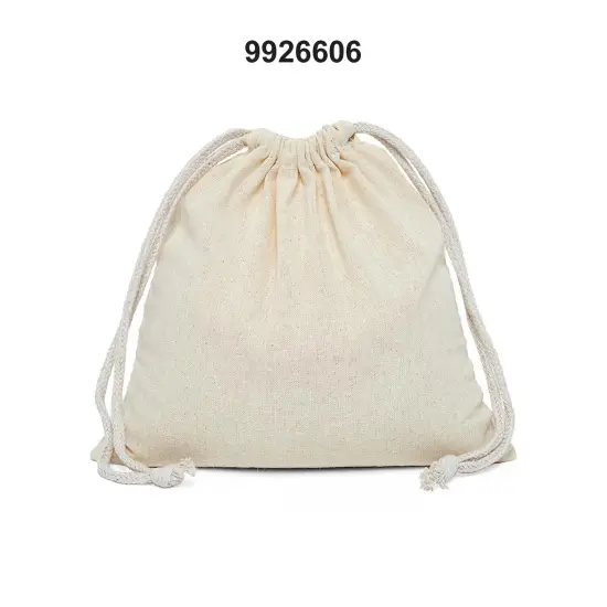 Functional 6" x 6" Plain Cotton Muslin Pouch {2}