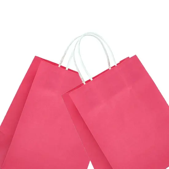 Practical Bright Matte Shopping Bag with White Interior 10" x 5" x 13" {5}