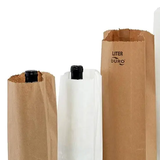 Liquor Bag 5" x 2.3/4" x 16.1/4" Premium Quality for Bottles Brown {7}
