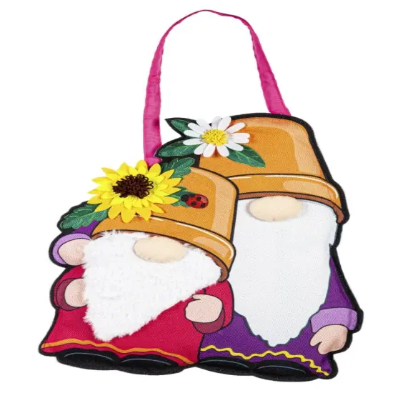 Summer Flower Pot Gnomes Door Decoration Hanger {1}