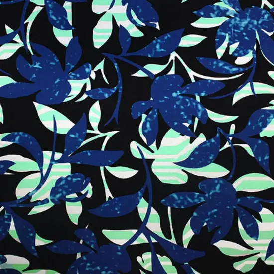 Evening Leaves and Branches Printed Spandex Fabric {3}