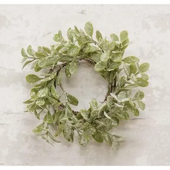 Flocked Laurel Candle Ring 2.5" {2}