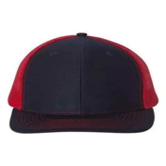 Richardson&reg; Snapback Trucker Cap Navy/ Red {1}