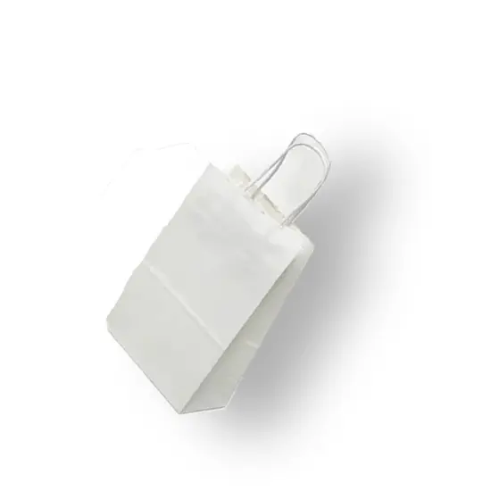 Heavy-Duty Plain White Kraft Shopping Bag 13" x 6" x 15 3/4" {5}