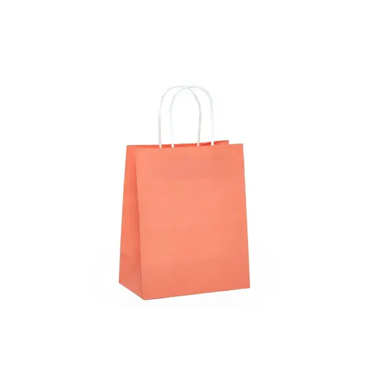 Handy Bright Matte Shopping Bag with White Interior 10" x 5" x 13" {1}