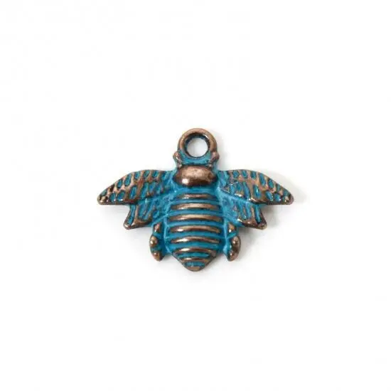 *50* 21x16mm Copper Patina Bee Charms {5}