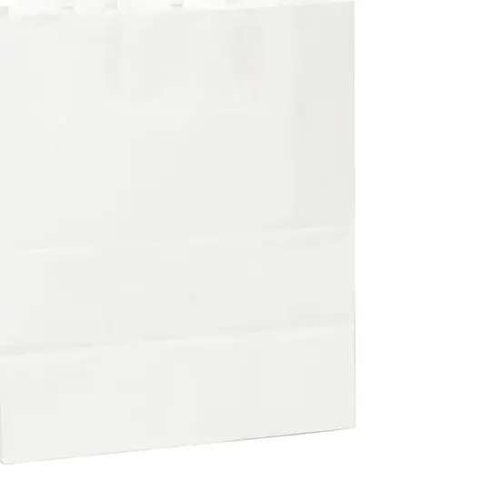 White Paper Bags with Flat Handles 12" x 7" x 12" {5}